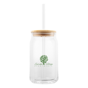 17 Oz. Glass Can With Bamboo Lid