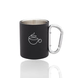 10 oz. Carabiner Handle Stainless Steel Mugs - Apartment Promotion