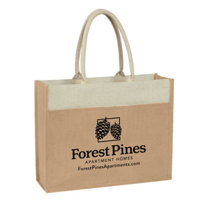 Jute Tote Bag with Canvas Pocket - Apartment Promotion