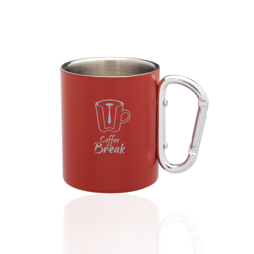 10 oz. Carabiner Handle Stainless Steel Mug