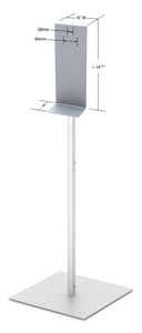 48" Fixed Upright Hand Sanitizer Stand with Square Base